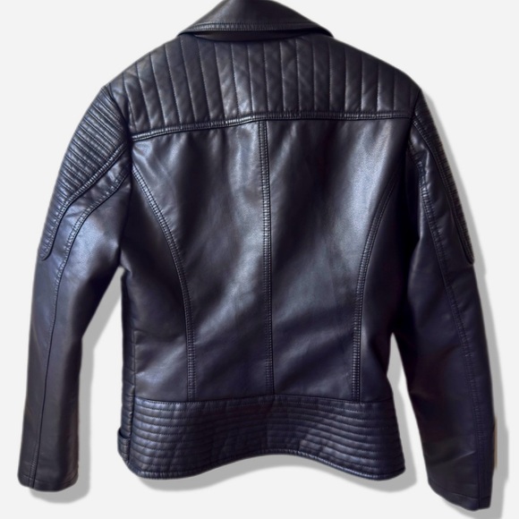 Studio Black Leather Jacket with Gold Accents - Picture 3 of 3